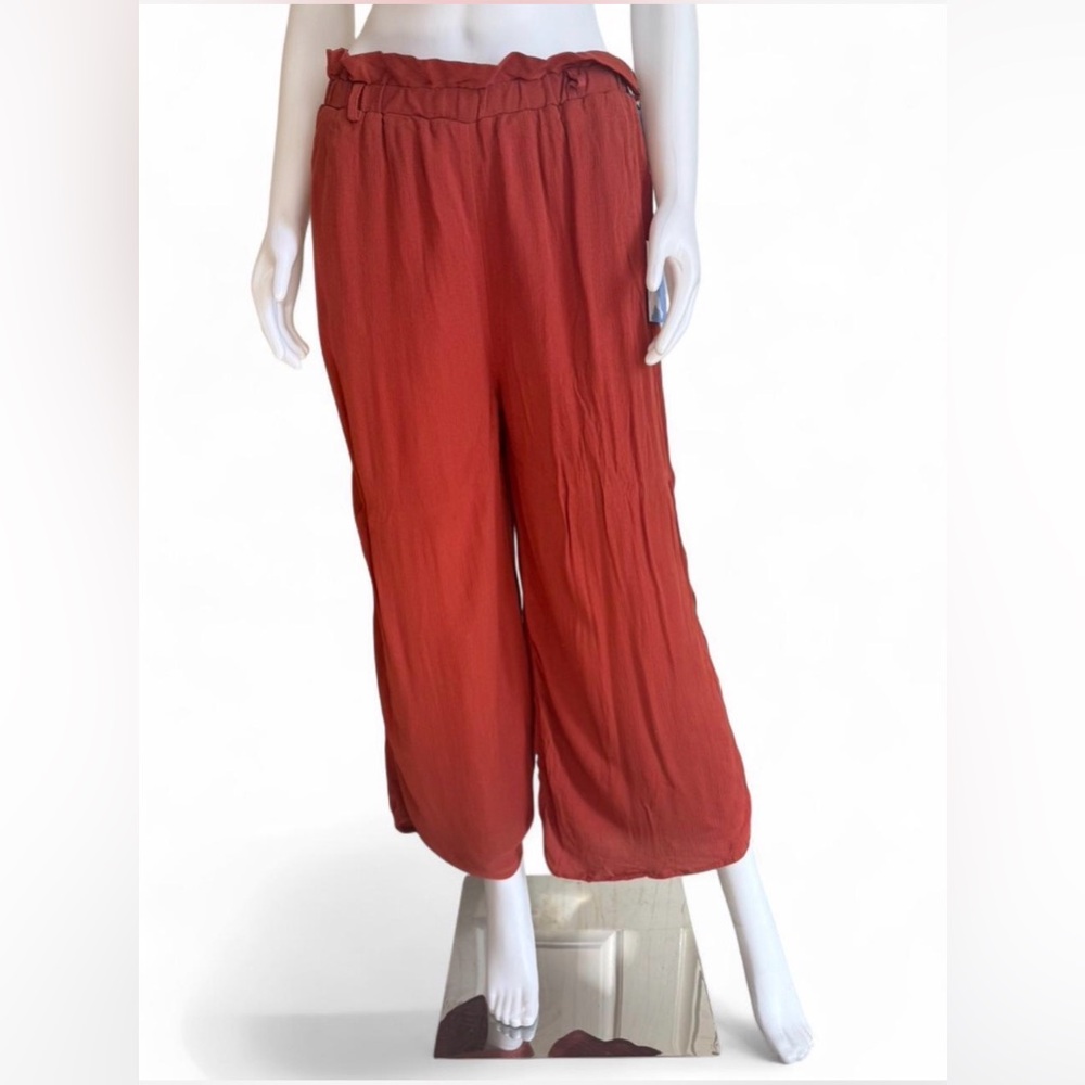 NWT MAJORELLE Rust Orange Wide Leg Cropped Pants | Size Small